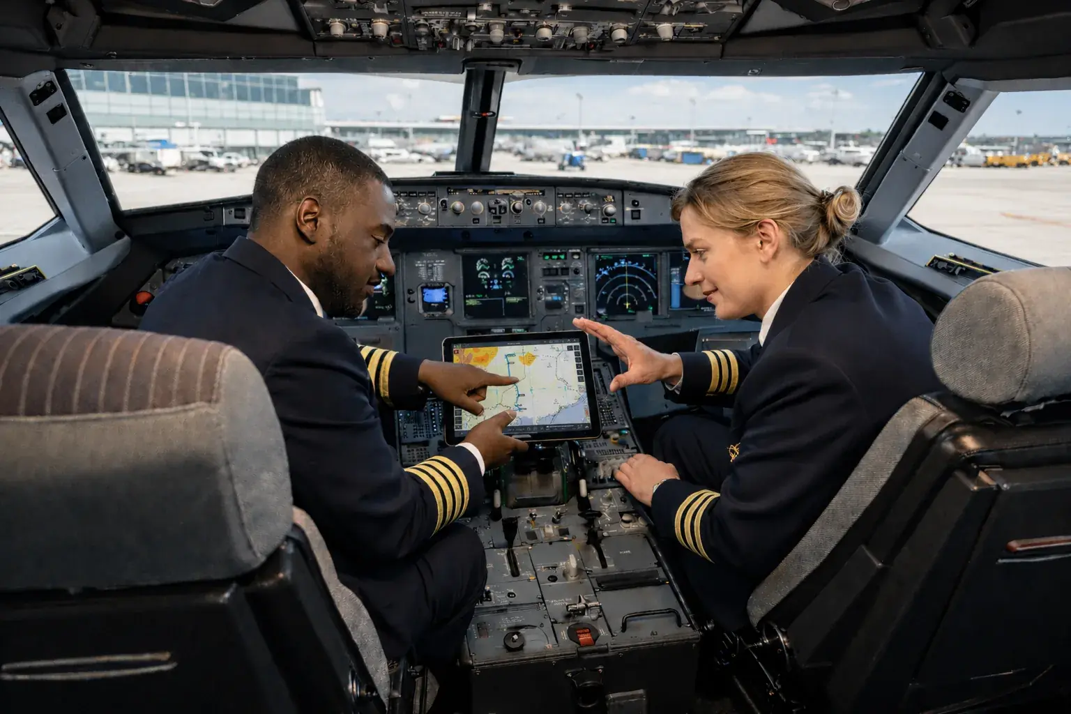 EFB Cockpit Scene - Electronic Flight Bag display